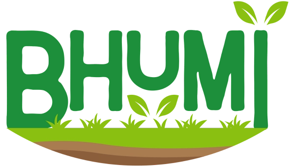 Bhumi logo depicting the brand's commitment to being Earth-friendly and farmer-friendly
