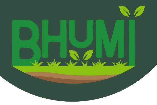 Bhumi logo depicting the brand's commitment to being Earth-friendly and farmer-friendly